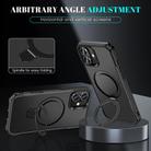 For iPhone 16 Skin Feel Magnetic Holder MagSafe Phone Case(Black) - 3