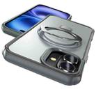 For iPhone 16 Skin Feel Magnetic Holder MagSafe Phone Case(Grey) - 2