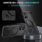 For iPhone 16 Plus Skin Feel Magnetic Holder MagSafe Phone Case(Black) - 3