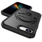 For iPhone 16e Skin Feel Magnetic Holder MagSafe Phone Case(Black) - 2
