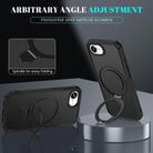 For iPhone 16e Skin Feel Magnetic Holder MagSafe Phone Case(Black) - 3