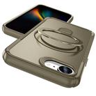 For iPhone 16e Skin Feel Magnetic Holder MagSafe Phone Case(Khaki) - 2