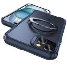 For iPhone 15 Skin Feel Magnetic Holder MagSafe Phone Case(Royal Blue) - 2