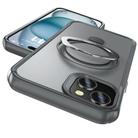 For iPhone 15 Plus / 14 Plus Skin Feel Magnetic Holder MagSafe Phone Case(Grey) - 2