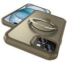 For iPhone 15 Plus / 14 Plus Skin Feel Magnetic Holder MagSafe Phone Case(Khaki) - 2