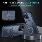 For iPhone 15 Pro Skin Feel Magnetic Holder MagSafe Phone Case(Royal Blue) - 3