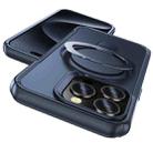 For iPhone 15 Pro Max Skin Feel Magnetic Holder MagSafe Phone Case(Royal Blue) - 2