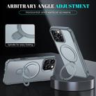For iPhone 14 Pro Max Skin Feel Magnetic Holder MagSafe Phone Case(Grey) - 3