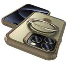 For iPhone 14 Pro Max Skin Feel Magnetic Holder MagSafe Phone Case(Khaki) - 2