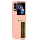 For ZTE nubia Flip2 Skin-feeling Half-split Card Slot Folding Phone Case(Pink) - 3