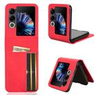 For ZTE nubia Flip2 Skin-feeling Half-split Card Slot Folding Phone Case(Red) - 1