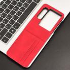 For ZTE nubia Flip2 Skin-feeling Half-split Card Slot Folding Phone Case(Red) - 2