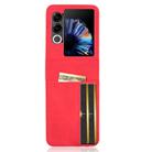 For ZTE nubia Flip2 Skin-feeling Half-split Card Slot Folding Phone Case(Red) - 3