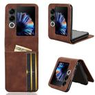 For ZTE nubia Flip2 Skin-feeling Half-split Card Slot Folding Phone Case(Brown) - 1