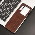 For ZTE nubia Flip2 Skin-feeling Half-split Card Slot Folding Phone Case(Brown) - 2