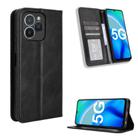 For Fossibot S1 5G Magnetic Buckle Retro Texture Leather Phone Case(Black) - 1