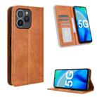 For Fossibot S1 5G Magnetic Buckle Retro Texture Leather Phone Case(Brown) - 1