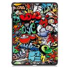 For OnePlus Pad 2 Custer Painted 3-Fold Holder Smart Leather Tablet Case(Graffiti) - 3