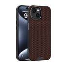 For iPhone 14 ABEEL Ruyi Pattern 6D Micro Relief MagSafe Leather Phone Case(Brown) - 1