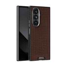 For Samsung Galaxy Z Fold7 5G ABEEL Ruyi Pattern 6D Micro Relief MagSafe Leather Phone Case(Brown) - 1