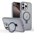 For iPhone 16 Pro Max Skin-feel Ring MagSafe Holder Phone Case(Titanium Gray) - 1
