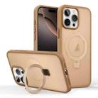 For iPhone 16 Pro Skin-feel Ring MagSafe Holder Phone Case(Desert Gold) - 1
