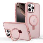 For iPhone 16 Pro Skin-feel Ring MagSafe Holder Phone Case(Pink) - 1