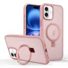 For iPhone 16 Plus Skin-feel Ring MagSafe Holder Phone Case(Pink) - 1