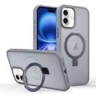 For iPhone 16 Skin-feel Ring MagSafe Holder Phone Case(Titanium Gray) - 1