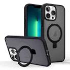 For iPhone 13 Pro Max Skin-feel Ring MagSafe Holder Phone Case(Black) - 1