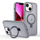For iPhone 13 Skin-feel Ring MagSafe Holder Phone Case(Titanium Gray) - 1