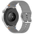 22mm Silver Steel Buckle Wavy Grain Stitched Silicone Watch Band(Space Grey) - 2