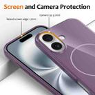 For iPhone 16 Plus Glossy TPU Shockproof MagSafe Phone Case with Lanyard(Purple) - 3