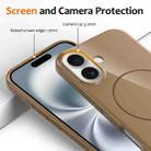 For iPhone 16 Plus Glossy TPU Shockproof MagSafe Phone Case with Lanyard(Gold) - 3