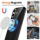 For iPhone 16 Plus Glossy TPU Shockproof MagSafe Phone Case with Lanyard(Black) - 2