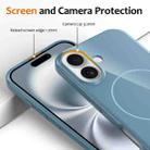 For iPhone 16 Glossy TPU Shockproof MagSafe Phone Case with Lanyard(Blue) - 3