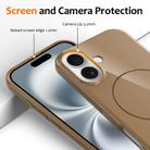 For iPhone 16 Glossy TPU Shockproof MagSafe Phone Case with Lanyard(Gold) - 3