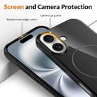 For iPhone 16 Glossy TPU Shockproof MagSafe Phone Case with Lanyard(Black) - 3