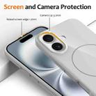 For iPhone 16 Glossy TPU Shockproof MagSafe Phone Case with Lanyard(White) - 3
