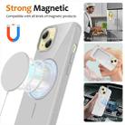 For iPhone 15 Plus Glossy TPU Shockproof MagSafe Phone Case with Lanyard(White) - 2
