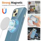 For iPhone 14 Glossy TPU Shockproof MagSafe Phone Case with Lanyard(Blue) - 2