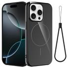 For iPhone 13 Pro Max Glossy TPU Shockproof MagSafe Phone Case with Lanyard(Black) - 1