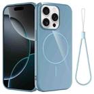 For iPhone 13 Pro Glossy TPU Shockproof MagSafe Phone Case with Lanyard(Blue) - 1