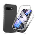 For Google Pixel 9a Full Body Shockproof Clear Gradient Phone Case with PET Film(Black) - 1