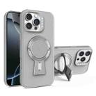 For iPhone 16 Pro Y-shape Holder MagSafe Rugged Shockproof Phone Case(Grey) - 1