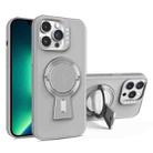 For iPhone 13 Pro Max Y-shape Holder MagSafe Rugged Shockproof Phone Case(Grey) - 1