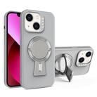 For iPhone 13 Y-shape Holder MagSafe Rugged Shockproof Phone Case(Grey) - 1