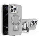 For iPhone 12 Pro Y-shape Holder MagSafe Rugged Shockproof Phone Case(Grey) - 1