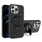 For iPhone 12 Pro Max Y-shape Holder MagSafe Rugged Shockproof Phone Case(Black) - 1