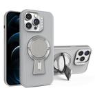 For iPhone 12 Pro Max Y-shape Holder MagSafe Rugged Shockproof Phone Case(Grey) - 1